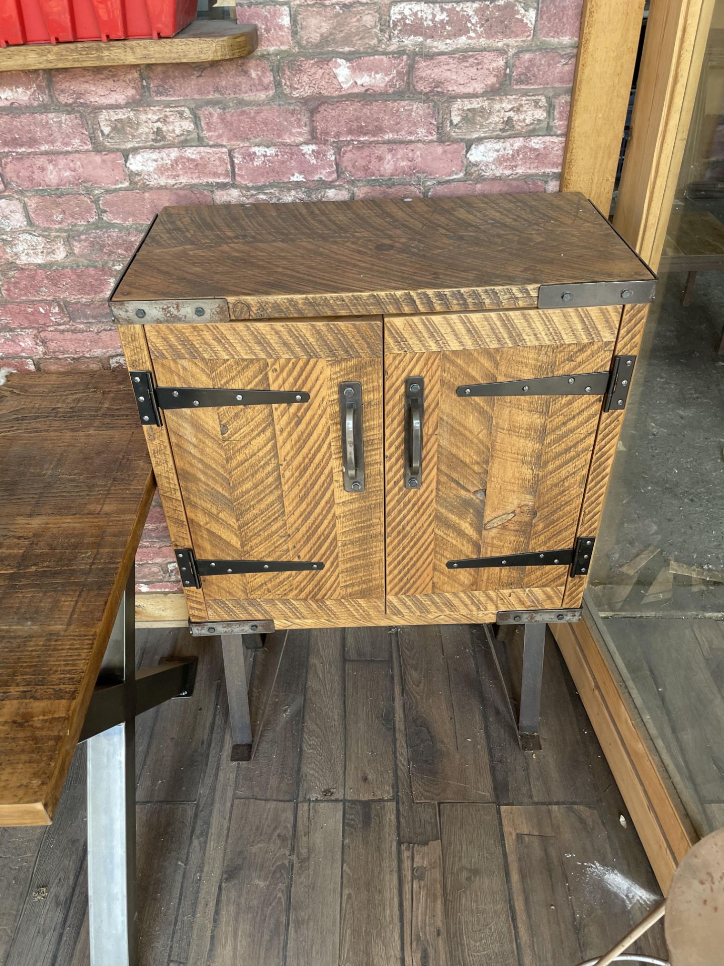 Rustic industrial style Cupboard - (66cm x 35cm x 100cm). Stored near Clenchwarton, Kings Lynn.