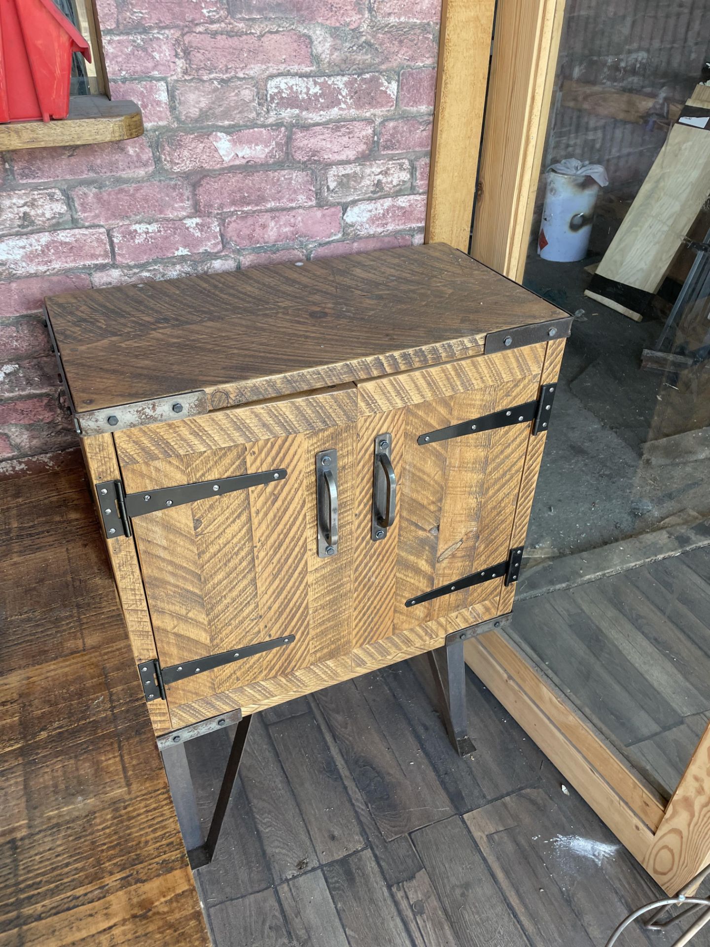 Rustic industrial style Cupboard - (66cm x 35cm x 100cm). Stored near Clenchwarton, Kings Lynn. - Image 2 of 2