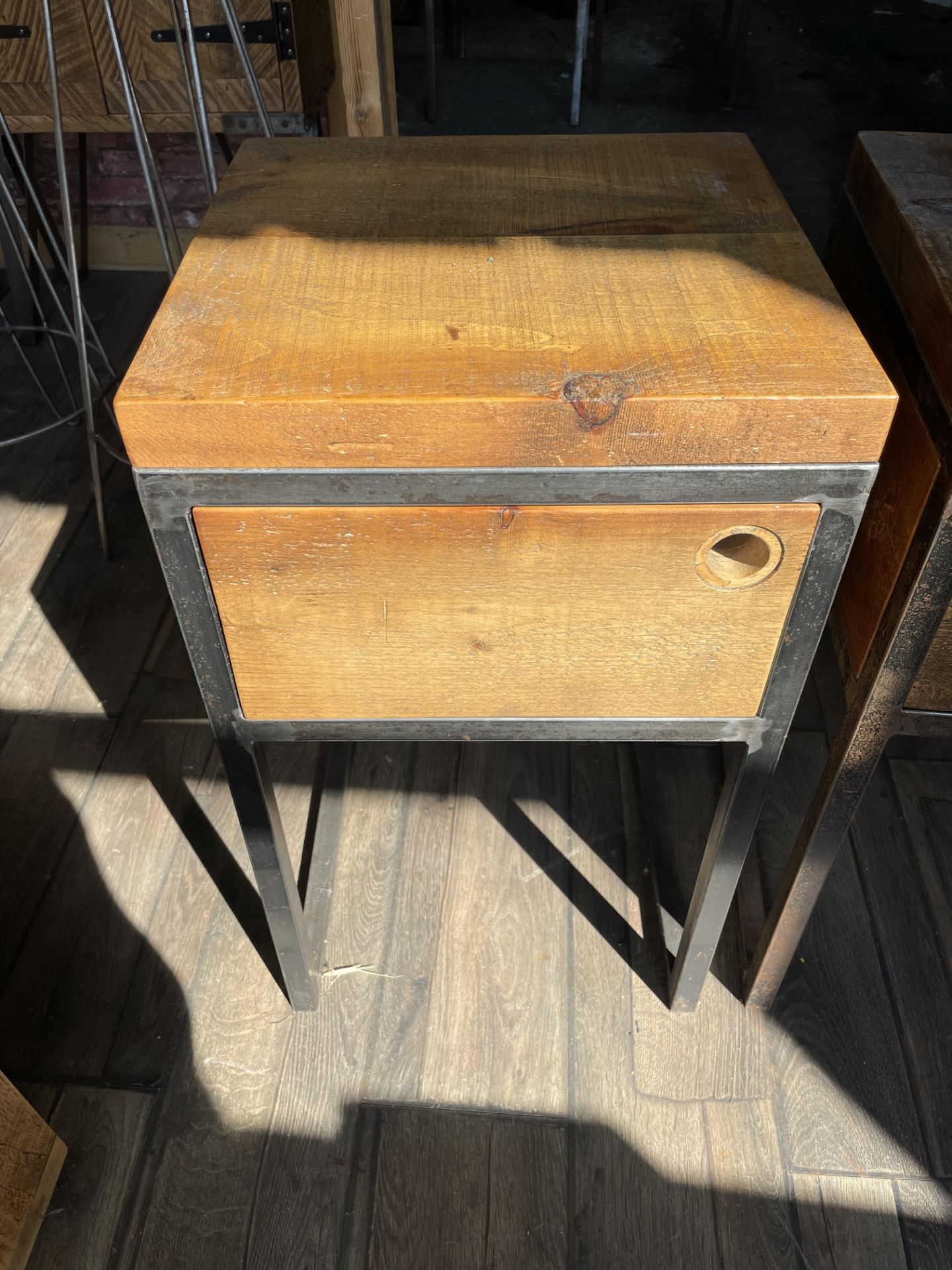 2 x Bedside Tables (40cm x 40cm x 70cm high). Stored near Clenchwarton, Kings Lynn. - Image 3 of 4