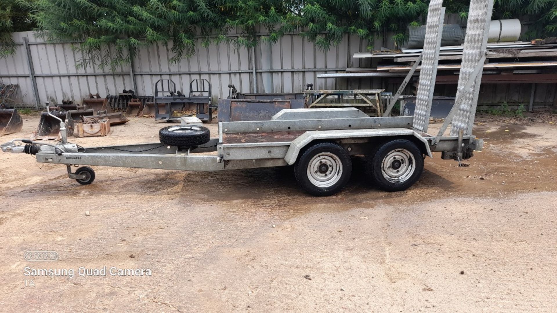 Wessex plant trailer, 2500kg gross weight, lights and brakes ok, ready to work. - Image 2 of 5