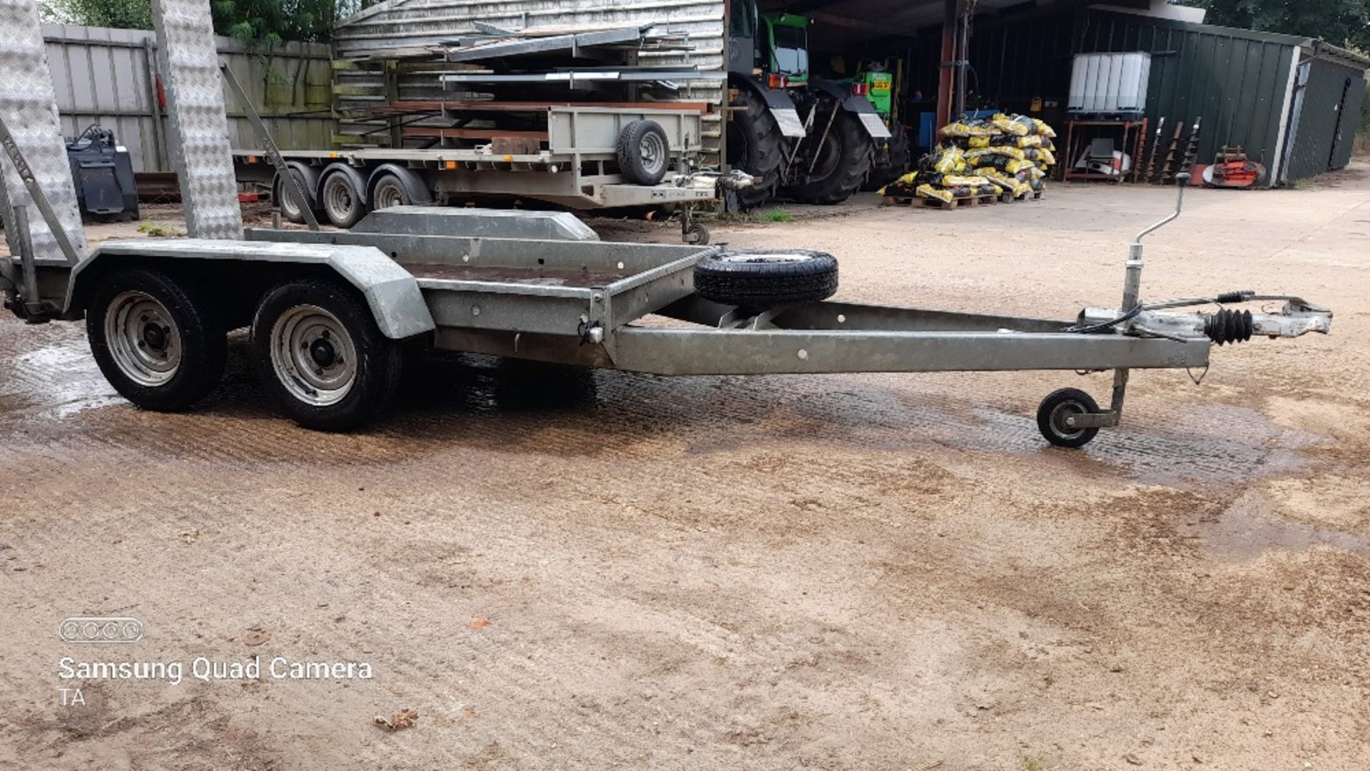 Wessex plant trailer, 2500kg gross weight, lights and brakes ok, ready to work.