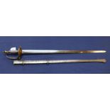 A British model 1796 heavy Cavalry Officers sword,
