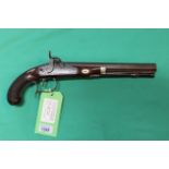 A target pistol by Ryan & Watson c1790, later converted to percussion system,