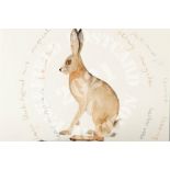 The Hare - watercolour. The hare is a symbol of new beginnings.