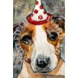 Dog in a Hat - Mixed media.