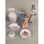 A box with mixed ceramics including figurines,