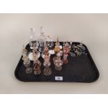 A selection of nine glass scent bottles,