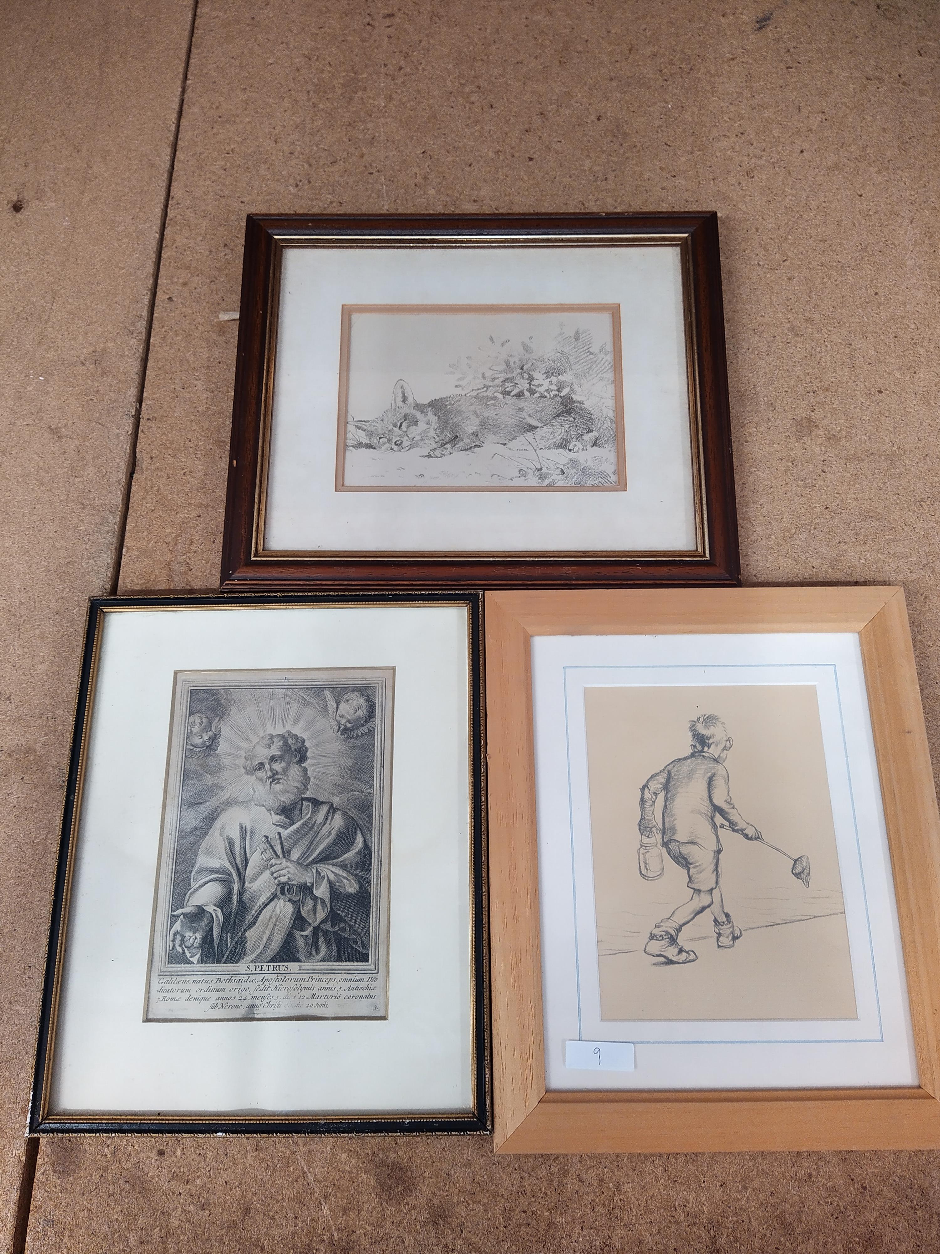 A box of mixed framed prints including religious subjects, - Image 2 of 3