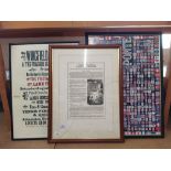 Various framed advertising posters including 'The English Sinfonia', 'Carols and Country Dancing',