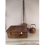 A vintage wicker picnic hamper,