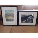 Two framed artists prints,