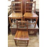 Three 19th Century elm Suffolk dining chairs