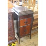 A late 19th Century mahogany gramophone in cabinet