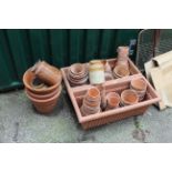 Assorted garden pots in various sizes