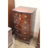 A Queen Anne style mahogany five drawer chest