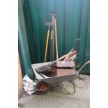 Assorted garden tools,