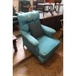 A late Victorian upholstered armchair