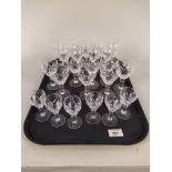 Various sized part sets of Brierly drinking glasses