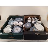 Two boxes with an extensive collection of Royal Doulton 'Rose Elegans' pattern dinner and tea wares