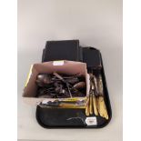 Various cased plated cutlery sets,