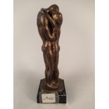 A Kathy Klein for Austin sculpture figure group 'Lovers', 21" high including base,