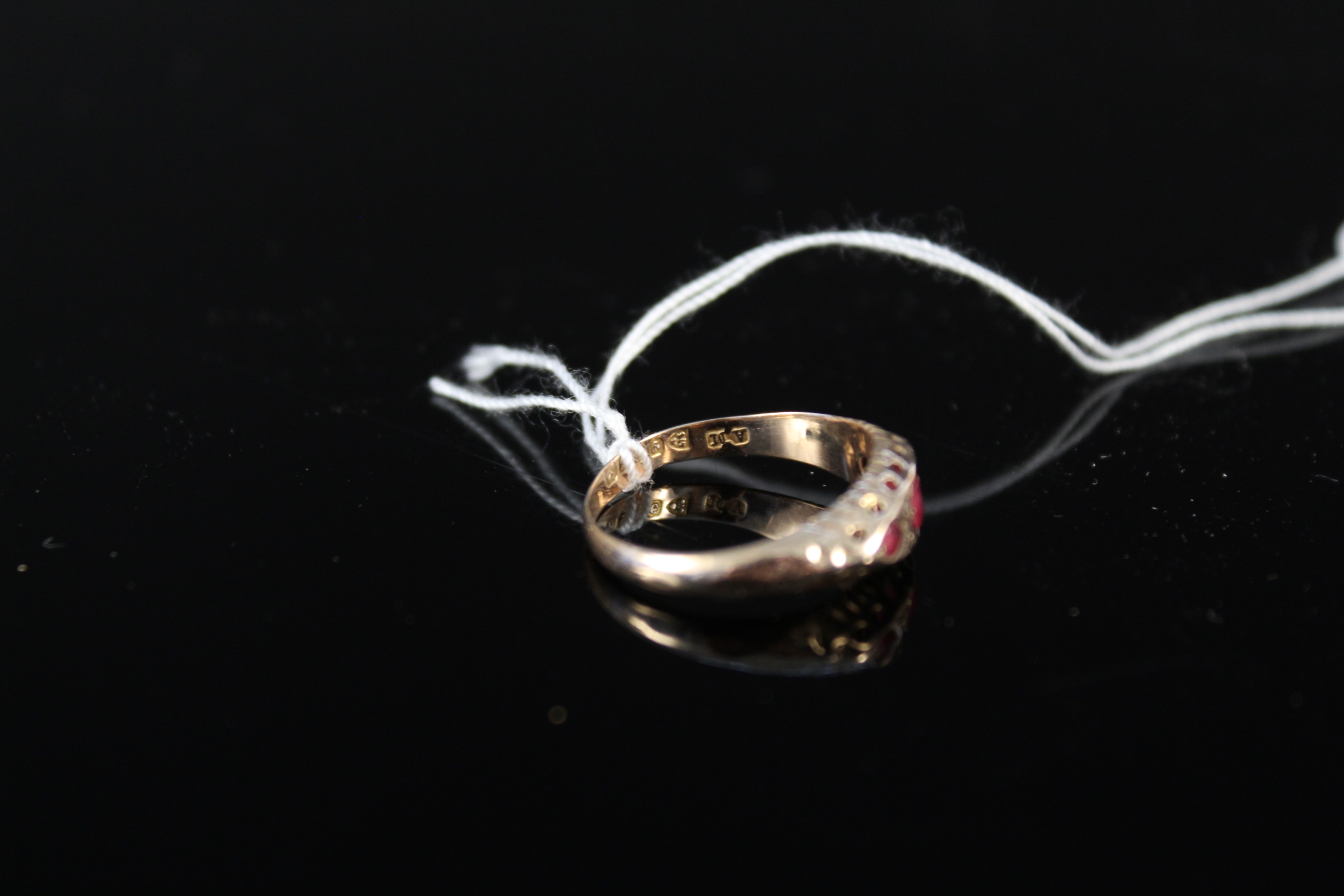 A 9ct gold Chester hallmarked red stone set ring, - Image 3 of 3