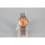 A 1950's Yeoman gents wristwatch with blue steel hands and copper dial