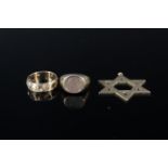 A 9ct gold Star of David pendant,