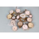 A large selection of plated and metal cased pocket watches