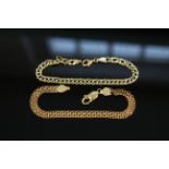 Two 9ct gold bracelets (one as found), weight approx 10.