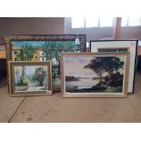 Four various oil paintings including D.C.