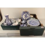 A large quantity of Dutch Delft pottery items