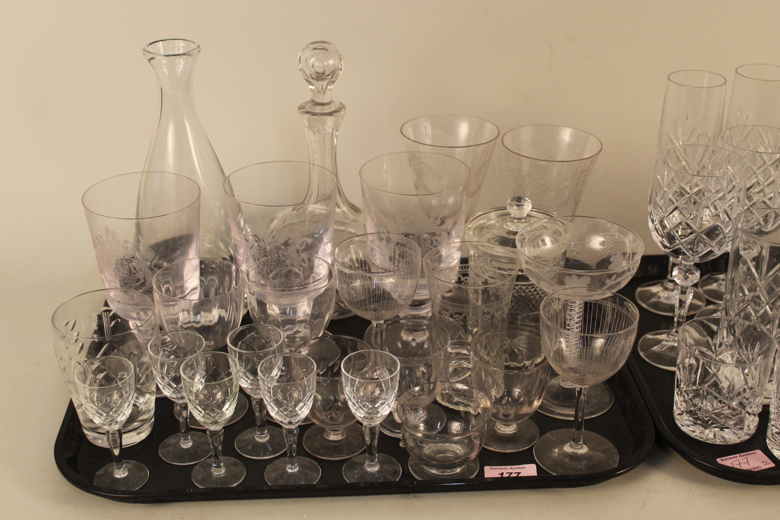 A large quantity of assorted glassware including cut glass hock and wine glasses, - Image 3 of 3