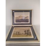 A pair of signed framed prints by Bernard Eyre Walker, Dawn Light and Little Lancs, 37.5cm x 26.