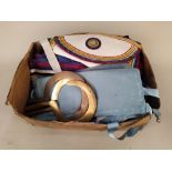 A box of assorted Masonic regalia