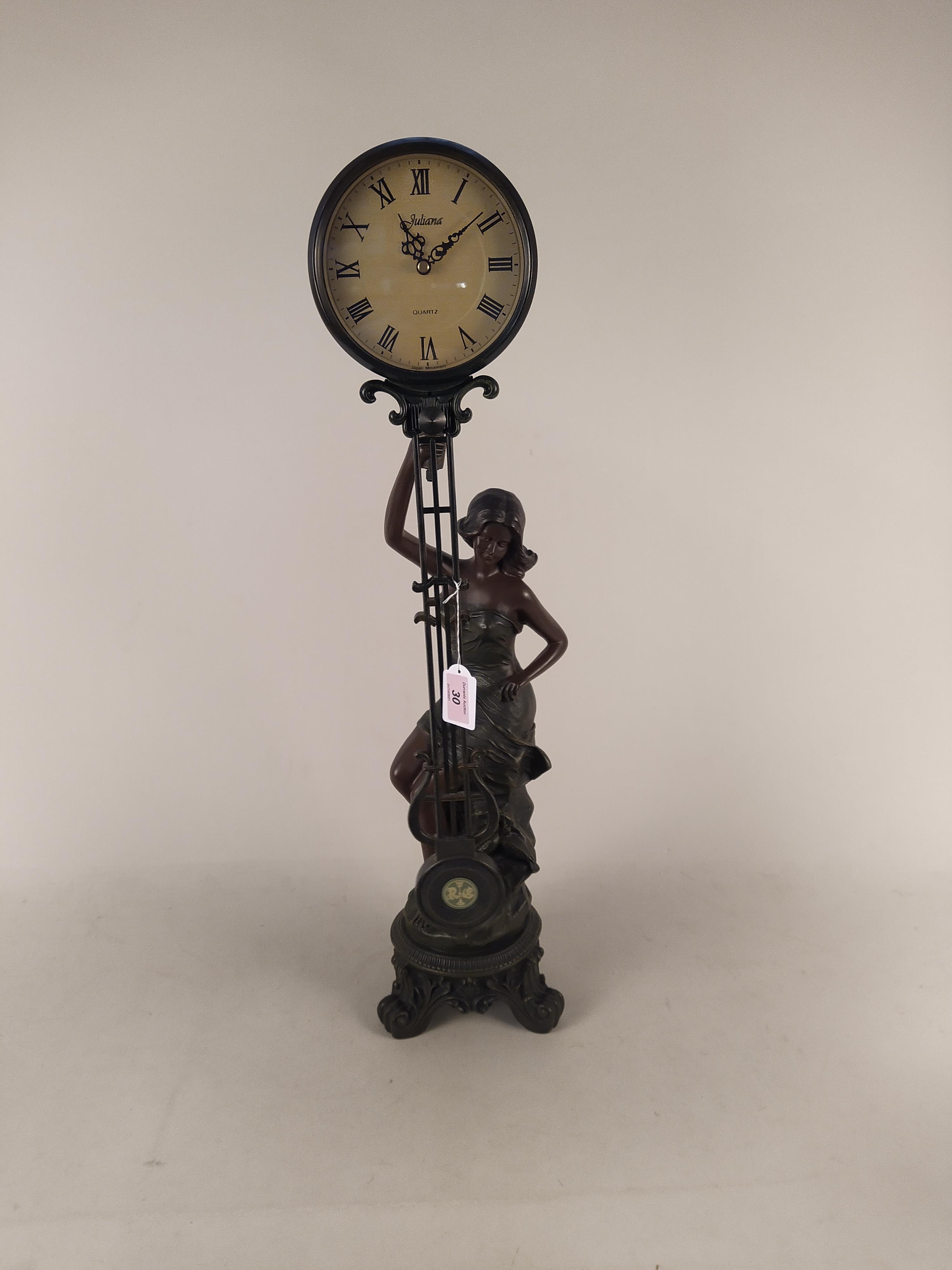 A Juliana Collection Art Nouveau style pendulum clock with Japan movement,