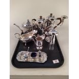 A quantity of good quality silver plated wares including a pair of Art Deco Walkers & Hall tea and