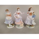 Three limited edition Royal Worcester figurines including Fruit Pickling,