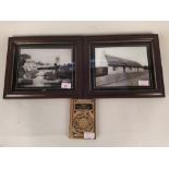 Two Edwardian photographs in original frames of Robbie Burns' birthplace and memorial,
