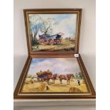 John Constable Reeve signed oil on board "The Blue Wagon",