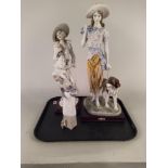 A large Julian Collection figurine 20" high together with one other Florence Guiseppe Armani 17