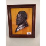 A framed bronze profile male head by John Ayres Hatfield