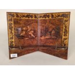A mid 19th Century Tunbridgeware book rest with inlaid panels on burr walnut,