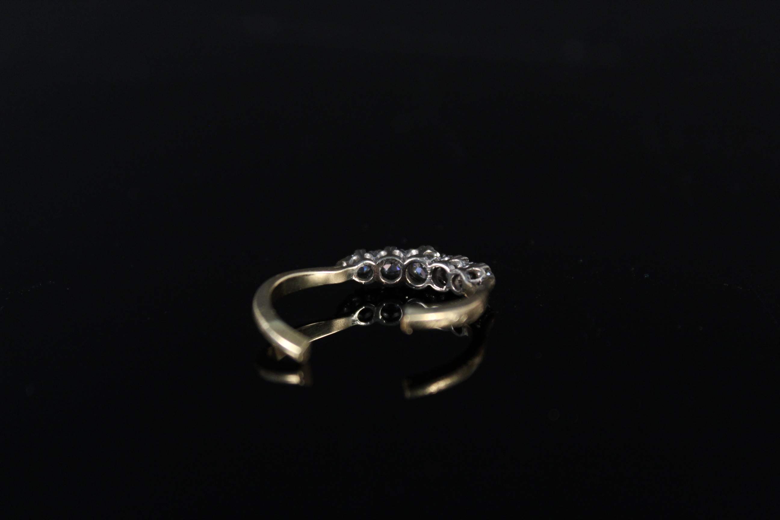 An 18ct gold five stone diamond ring (shank as found), - Image 2 of 3