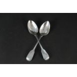 Two Georgian silver spoons, hallmarked London 1825, makers mark HH,