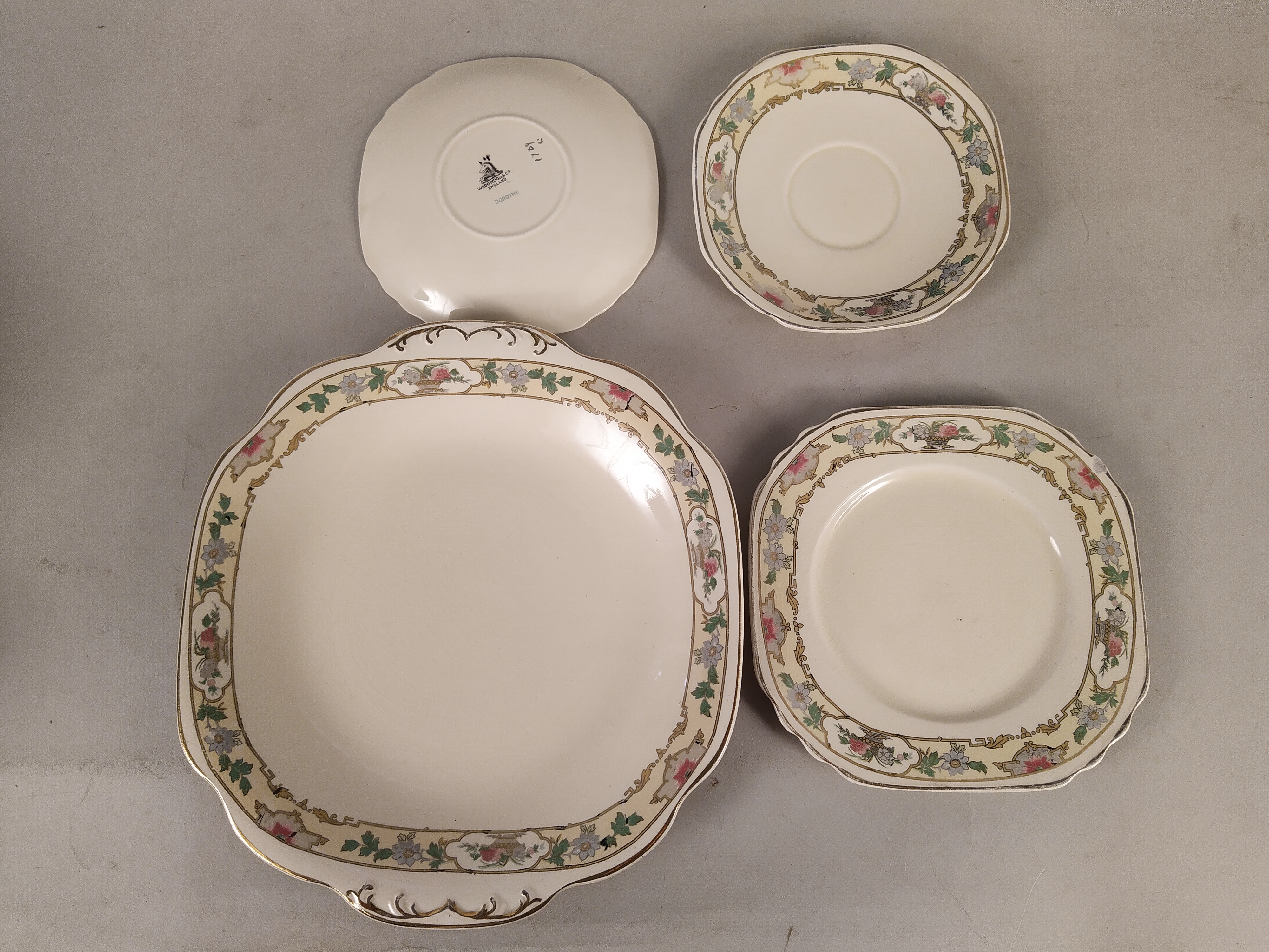 An Edwardian Wedgwood 'Dorothy' pattern part tea set, - Image 2 of 3