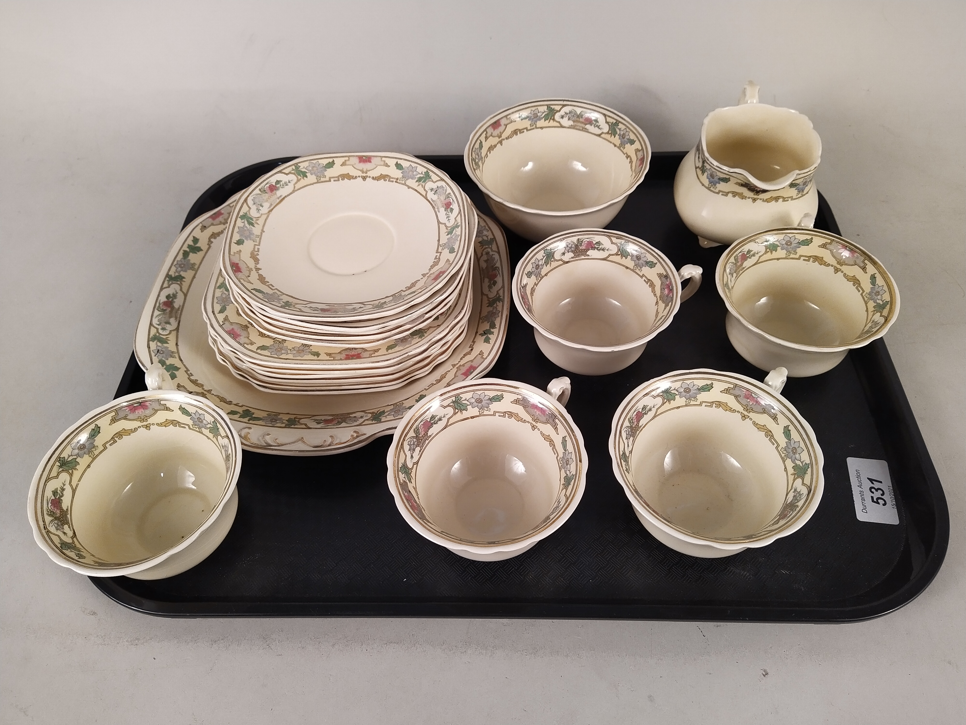 An Edwardian Wedgwood 'Dorothy' pattern part tea set,