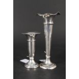 Two silver specimen vases (larger is as found)