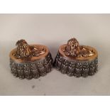 A pair of Victorian oval copper and tin jelly moulds,
