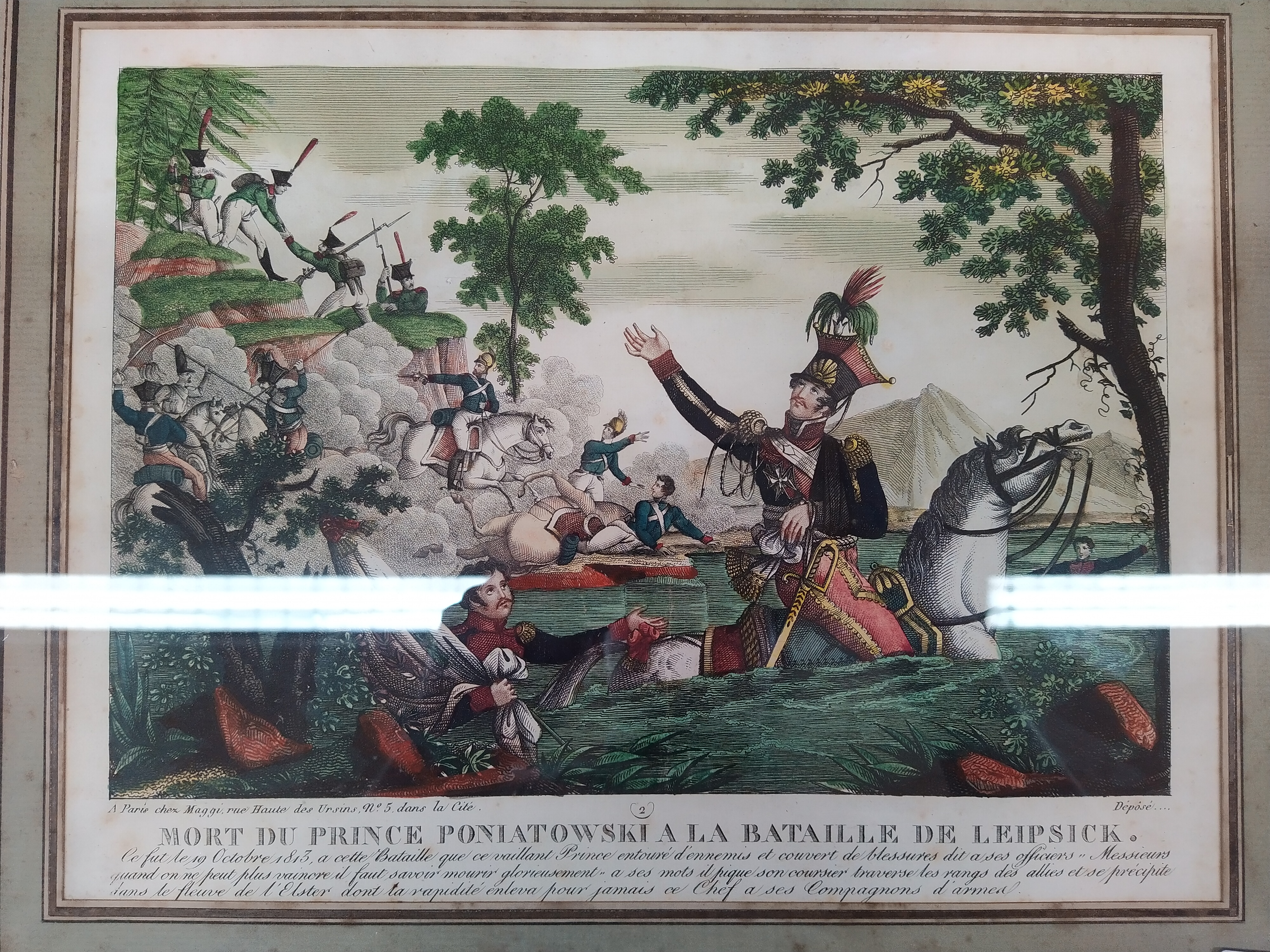 A set of four 19th Century French coloured engravings depicting Prince Poniatowski leaving to fight - Image 3 of 3
